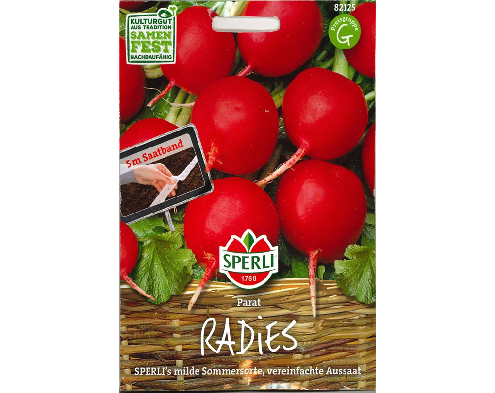 Radies 'Parat' Sommer-Radieschen Samen Saatband 82125 Raphanus sativus